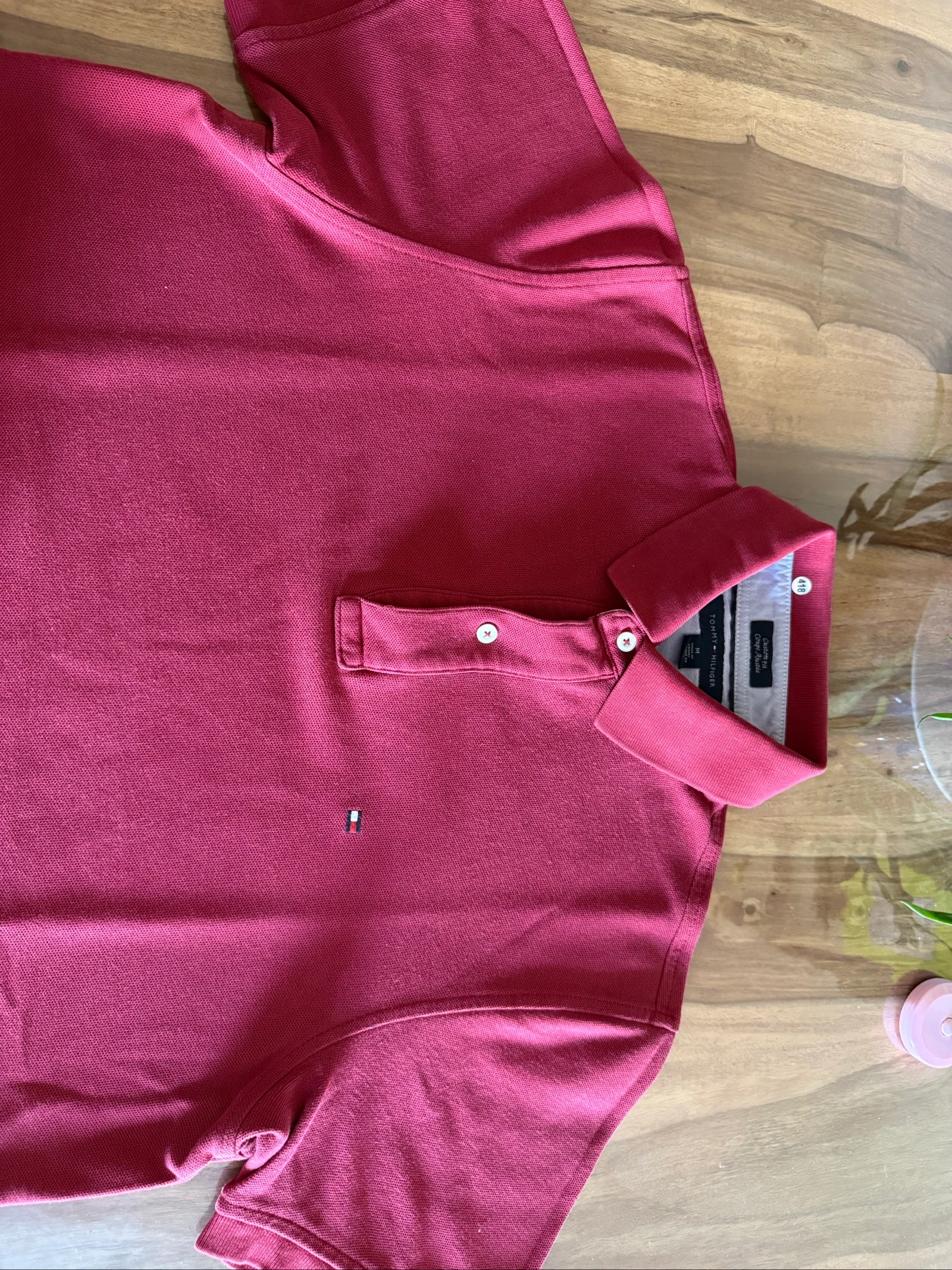Rode Tommy Hilfiger polo voor heren M Custom Fit – 100% katoen – photo 8